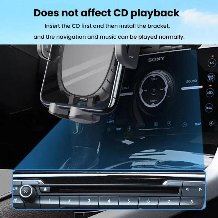 Car CD Slot Navigation Mobile Phone Holder, Color: Clip Type Black