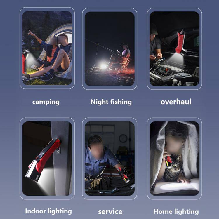 Magnet-Hook COB Rotating Strong Light Emergency Work Light(Red)