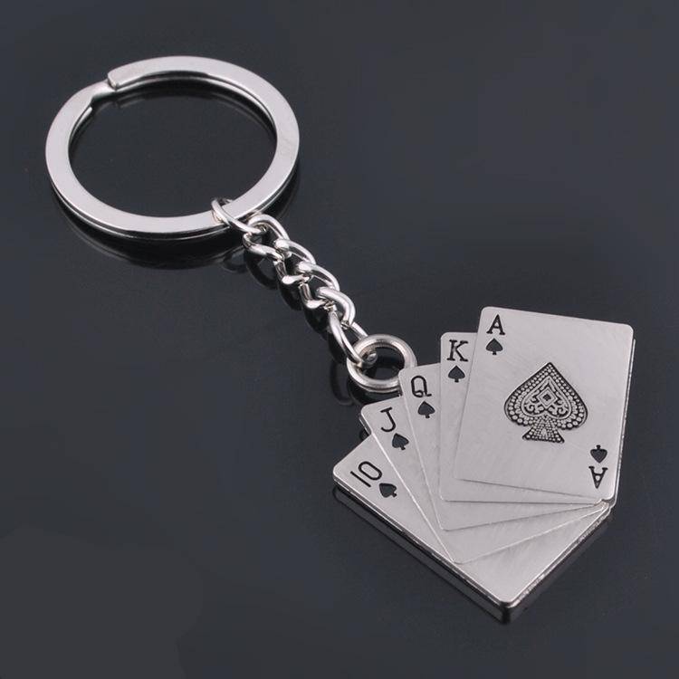 Poker Metal Car Key Chain Pendant