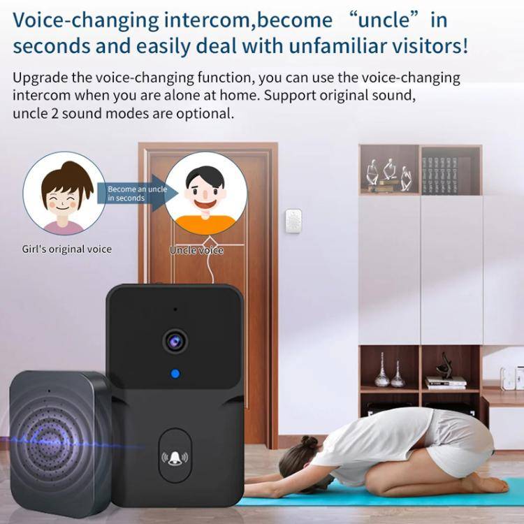 M8 WiFi Video Doorbell Supports Tuya APP Remote HD Night Vision Voice Intercom(Black)