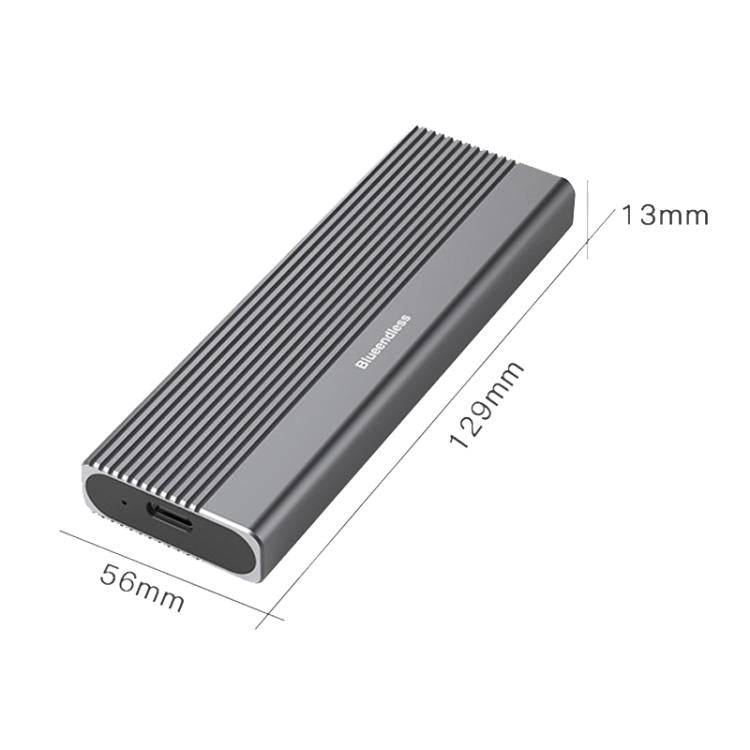 Blueendless 2818SN M.2 Nvme / Sata Dual-protocol Mobile Hard Disk Box with Type-C to USB-A Cable