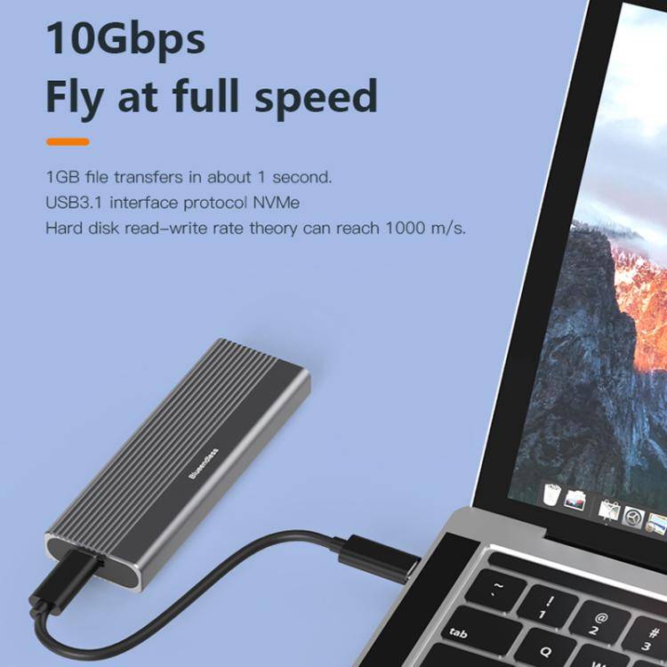 Blueendless 2818SN M.2 Nvme / Sata Dual-protocol Mobile Hard Disk Box with Type-C to USB-A Cable