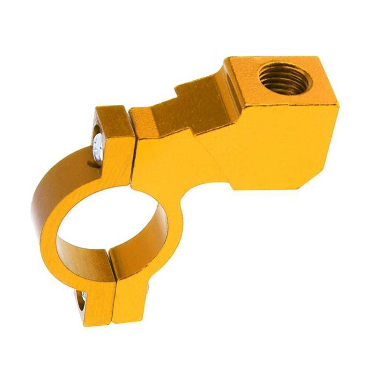 Motorcycle Modified Rear View Mirror Bracket Holder Clamp E-Bike Mirror Mount Reflector Clamp(Gold)