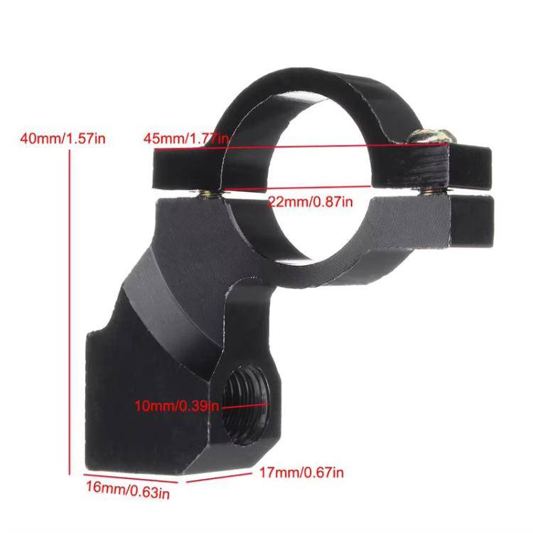 Motorcycle Modified Rear View Mirror Bracket Holder Clamp E-Bike Mirror Mount Reflector Clamp(Black)