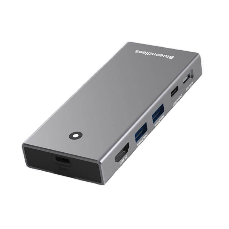 Blueendless M.2 Nvme/Sata Dual-Protocol Hard Disk Box HUB 4K60Hz+USB 10G x 2+Type-C 10G+PD100W