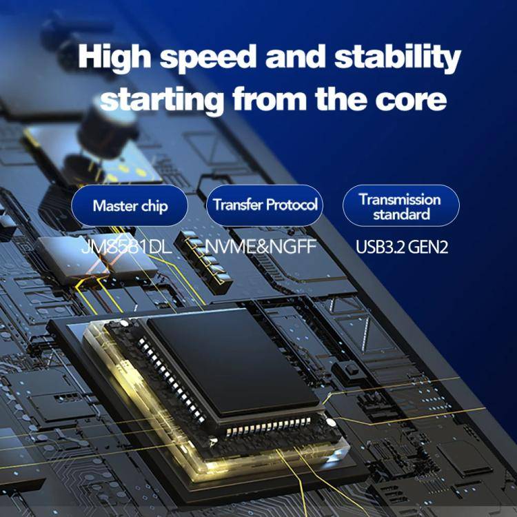 Blueendless M.2 Nvme/Sata Dual-Protocol Hard Disk Box HUB USB2.0 x 2 + SD/TF2.0