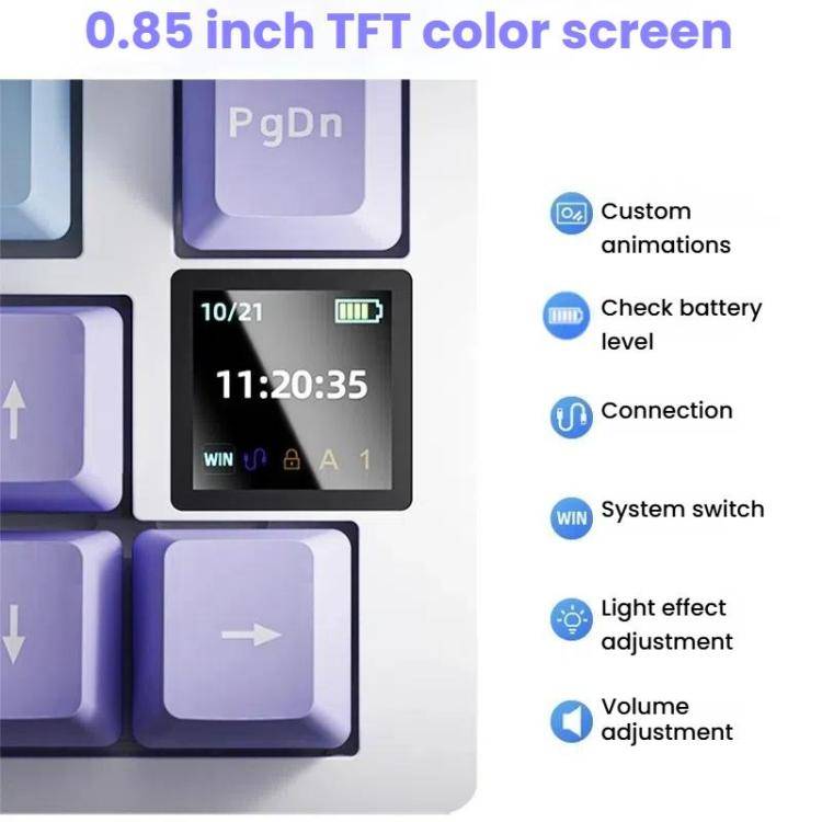 Ajazz AK820 Pro Wireless Bluetooth Tri- mode Custom Hot Swap Gasket Mechanical Gaming Keyboard Wi...