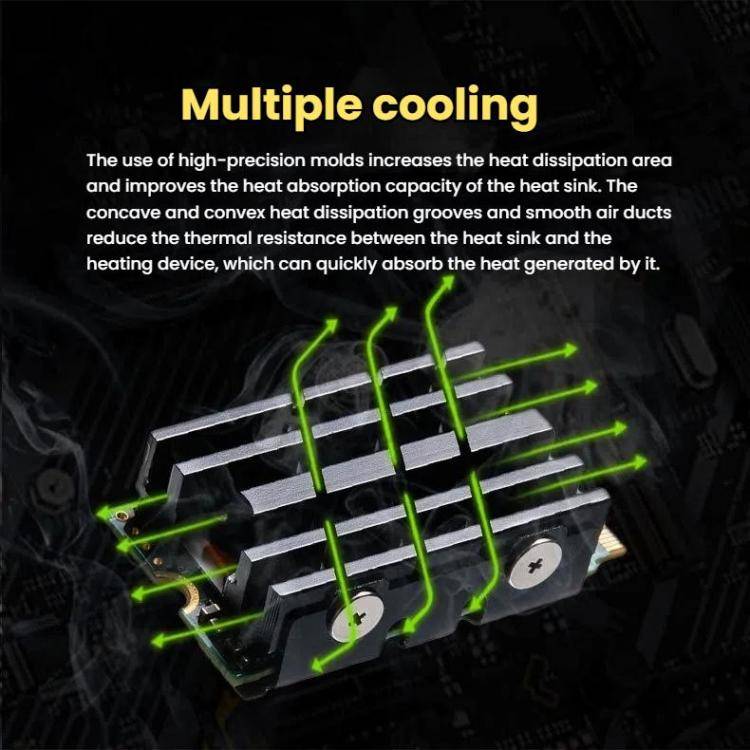 FinalCool  M.2 2242 SSD Solid State Drive Heat Sink Aluminum Radiator(Black)