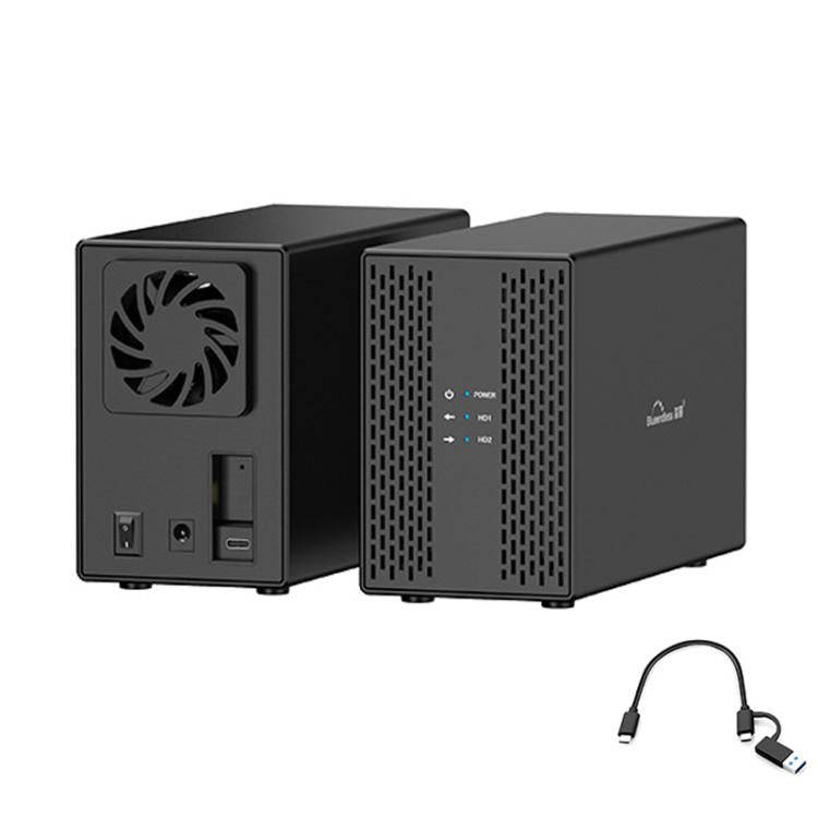 Blueendless DB3502F USB3.0/Type-C Non-array 2.5/3.5-inch Dual-Bay Mobile Hard Disk Box(UK Plug)