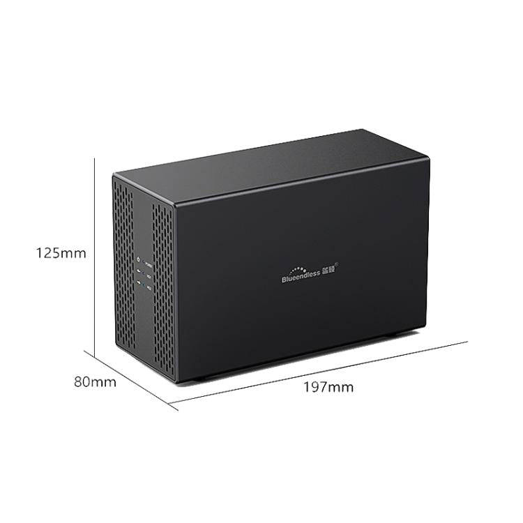 Blueendless DB3502F USB3.0/Type-C Non-array 2.5/3.5-inch Dual-Bay Mobile Hard Disk Box(UK Plug)