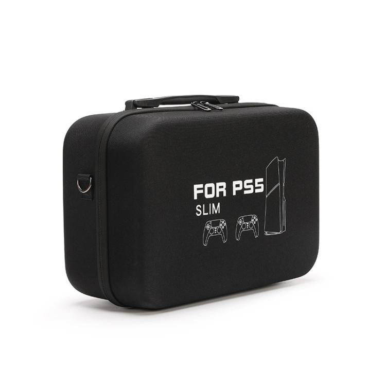 BKANO For Sony PS5 Slim Storage Bag Hard-Shell Shoulder Suitcase Storage Case(Black)