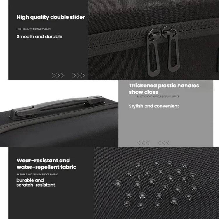BKANO For Sony PS5 Slim Storage Bag Hard-Shell Shoulder Suitcase Storage Case(Black)