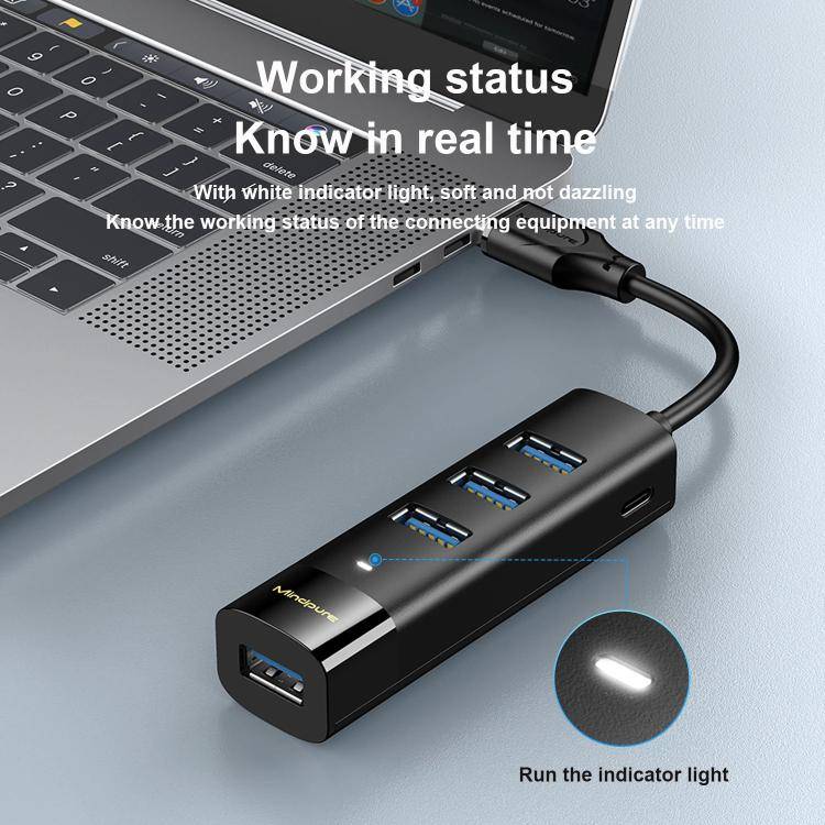 Mindpure US022 1.5m USB To 4-port USB3.0 Long Hub Docking Station Splitter