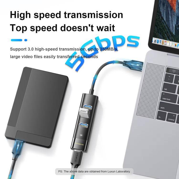 Mindpure US022 1m USB To 4-port USB3.0 Long Hub Docking Station Splitter