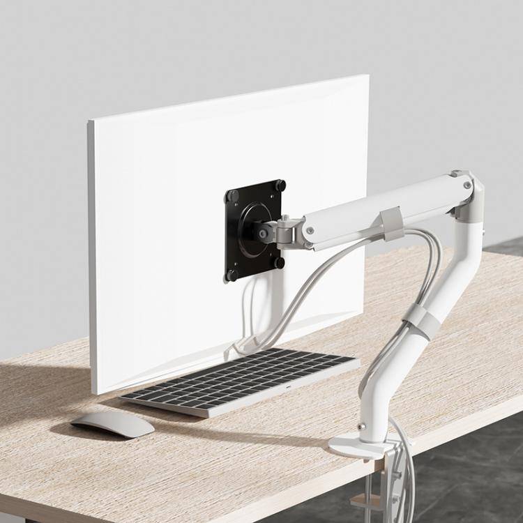 For 15-32 Inch Monitor Bracket Adjustable Gas Spring Computer Screen Desk Mount Stand(White)