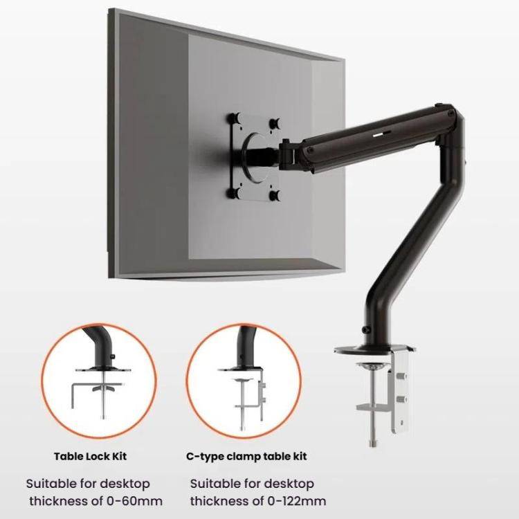 For 15-32 Inch Monitor Bracket Adjustable Gas Spring Computer Screen Desk Mount Stand(White)
