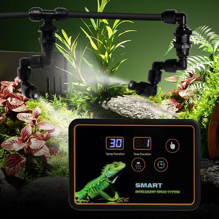 Smart Timer Misting System Kit For Reptile Terrariums Automatic Rainforest Habitat Sprayer US Plug