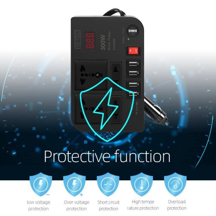 E8982 300W Car Inverter DC 12V To AC 220V Car Laptop USB Charging Universal Converter Power Adapter