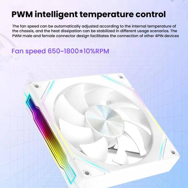 4RS 12cm Computer  Case Fan with Infinity Mirror ARGB Thermal Control & Ultra Quiet Cooling(Rever...