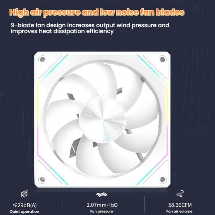 4RS 12cm Computer  Case Fan with Infinity Mirror ARGB Thermal Control & Ultra Quiet Cooling(Forwa...