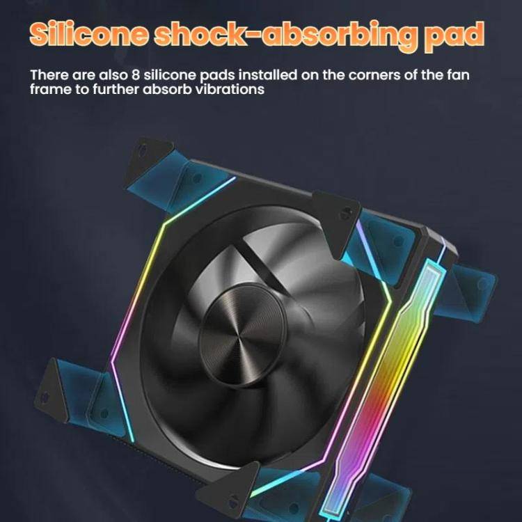 4RS 12cm Computer  Case Fan with Infinity Mirror ARGB Thermal Control & Ultra Quiet Cooling(Forwa...