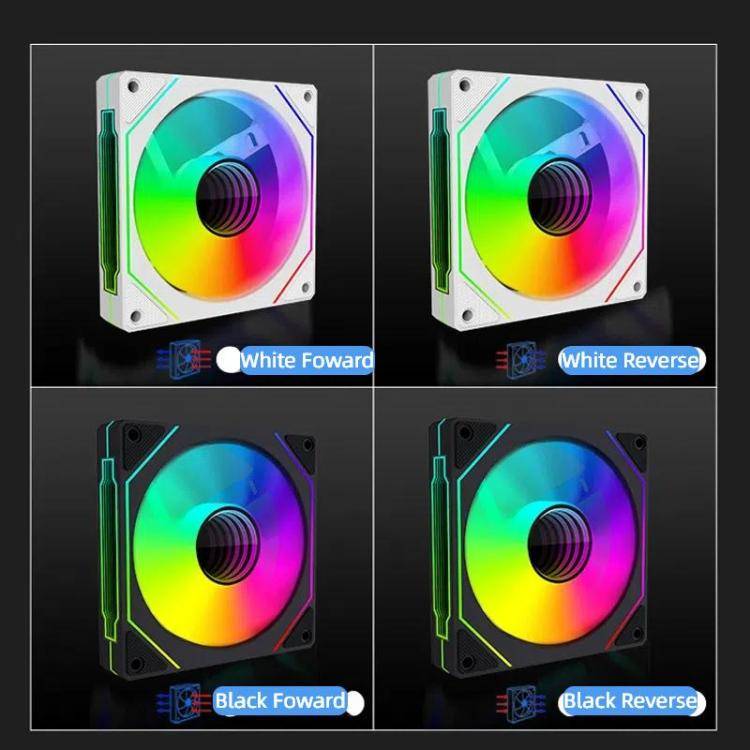 Prism 4RRO Computer Case Fan 12cm ARGB Sync PWM Quiet Cooling Fan(Reverse Black Frame)