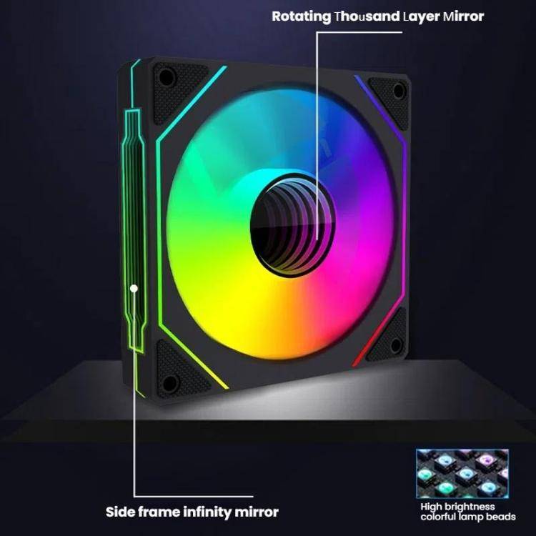 Prism 4RRO Computer Case Fan 12cm ARGB Sync PWM Quiet Cooling Fan(Reverse Black Frame)