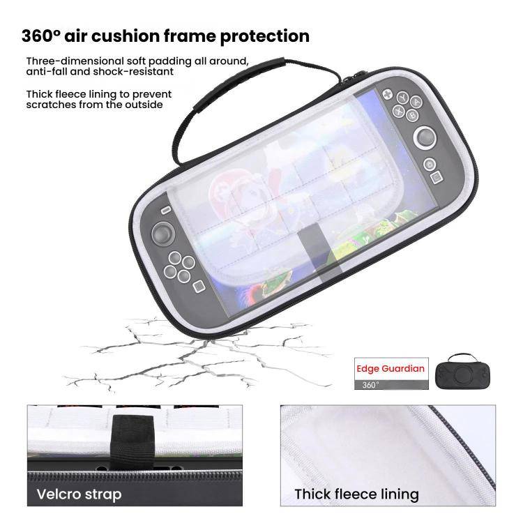 For Nintendo Switch 2 Storage Bag Portable O-Pattern Handbag(Fabric Gray)