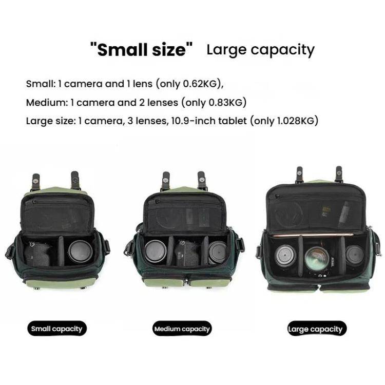 Cwatcun D99 Medium Shoulder Camera Bag Multi-functional Casual Color Clash Lightweight Storage Bag