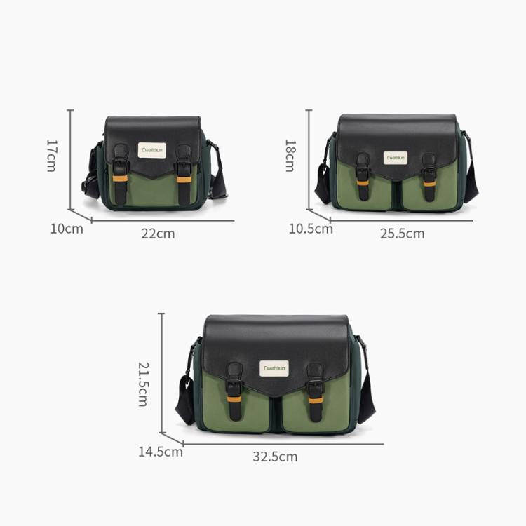 Cwatcun D99 Small Shoulder Camera Bag Multi-functional Casual Color Clash Lightweight Storage Bag