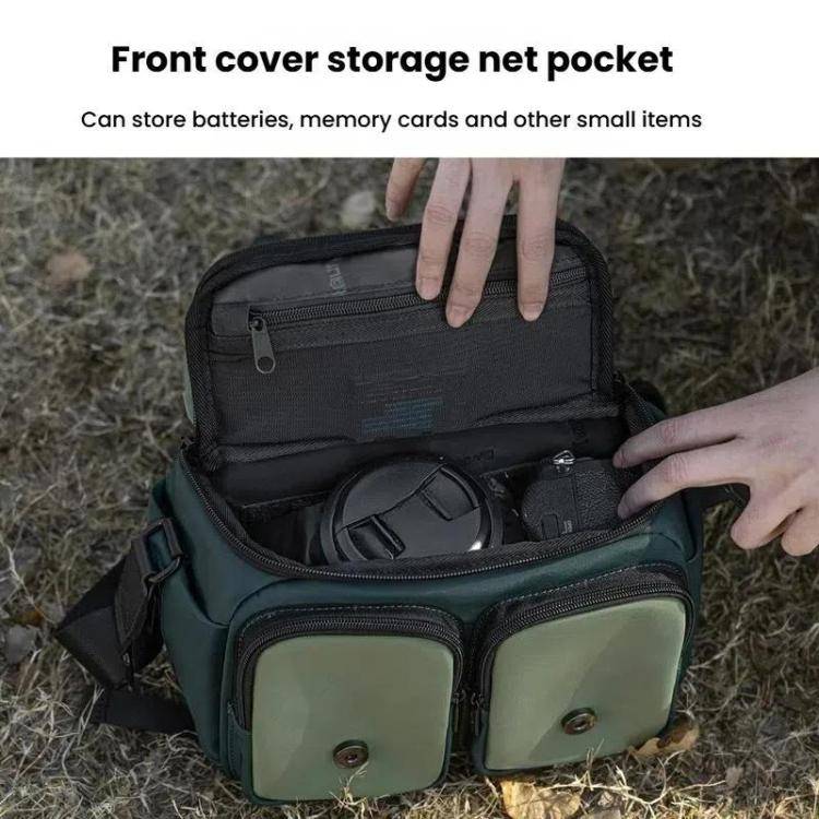 Cwatcun D99 Small Shoulder Camera Bag Multi-functional Casual Color Clash Lightweight Storage Bag