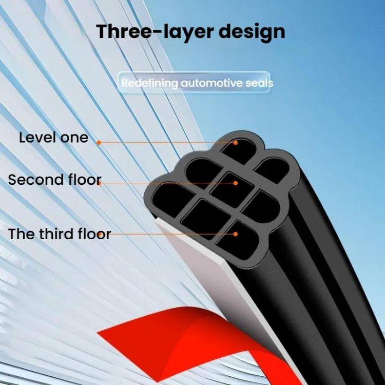 5m Three-layer Eight-hole Car Door Seam Waterproof Sealing Sound Insulation Strip