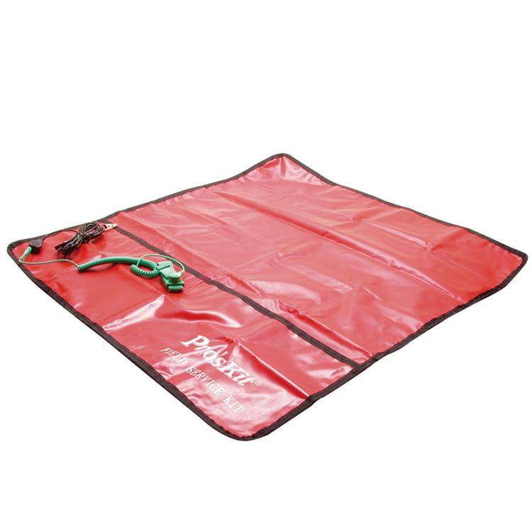 ProsKit 8PK-AS07-1 26x24 Inch ESD Anti-Static Work Mat with 2m Wrist Strap & 3m Grounding Cord(Red)