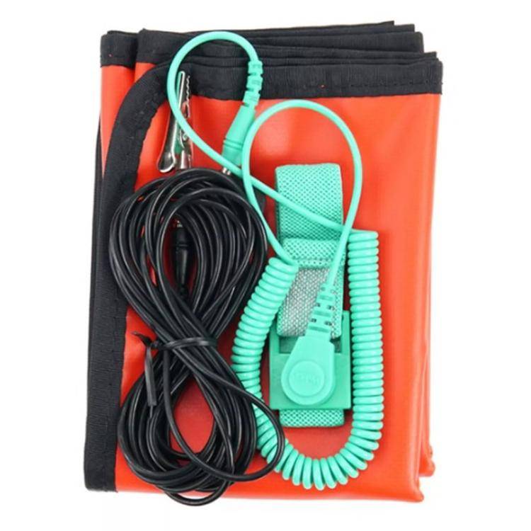 ProsKit 8PK-AS07-1 26x24 Inch ESD Anti-Static Work Mat with 2m Wrist Strap & 3m Grounding Cord(Red)