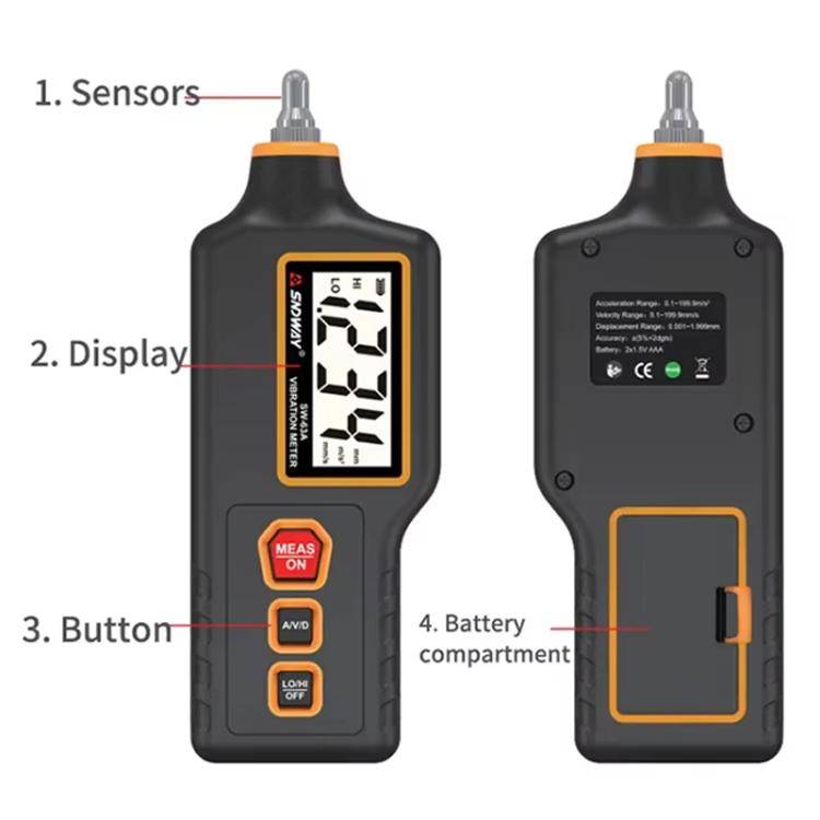 SNDWAY SW-63A Digital Vibrometer Motor Fault Detector Mechanical Vibration Measurement