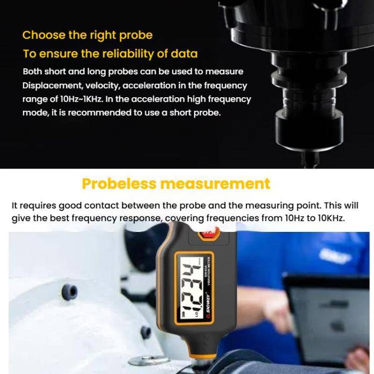 SNDWAY SW-63A Digital Vibrometer Motor Fault Detector Mechanical Vibration Measurement