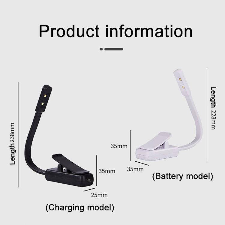 Portable Book Clip Lamp Dormitory Eye Protector Table Lamp Bedroom Night Lights, Color: Battery M...