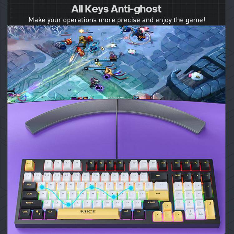 iMICE GK-500 Type-C Wired Mechanical Keyboard Gaming Keyboards(Black)