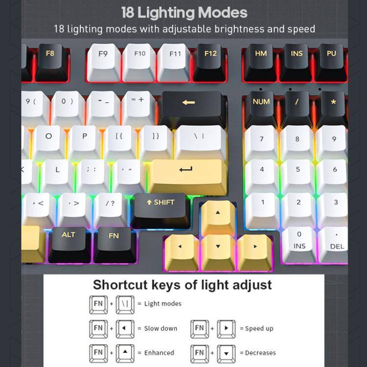 iMICE GK-500 Type-C Wired Mechanical Keyboard Gaming Keyboards(Black)