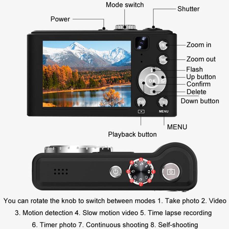 Q21 4K High Definition 16X Digital Zoom Camera 96 Megapixel Camera(Black)