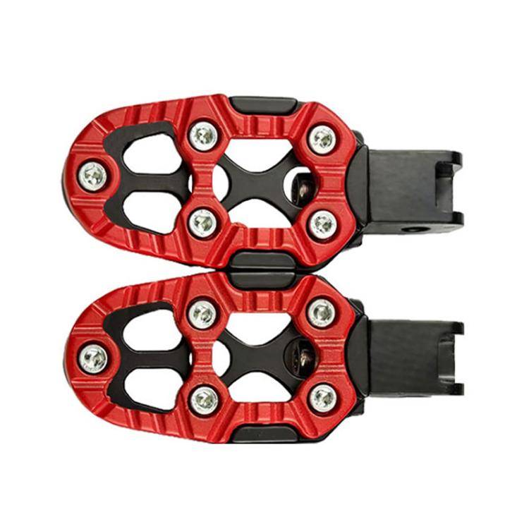 JT-001-1 CNC Aluminum Alloy Wear-resistant and Non-slip Pedals Universal Rear Pedals(Red)