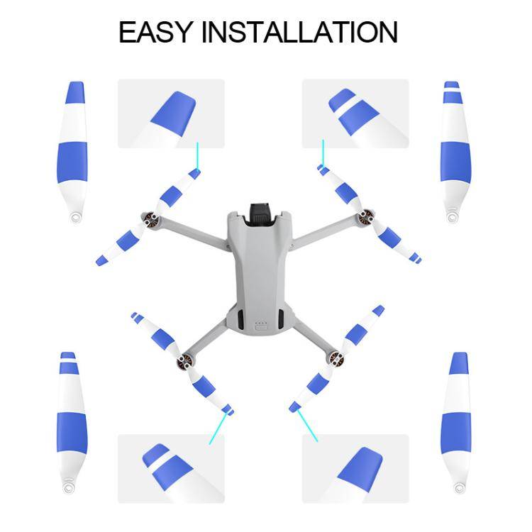 For DJI Mini 3 Drone 8pcs /Set 6030F Propeller Blades Low Noise Wings With Screwdrivers, Color: Y...