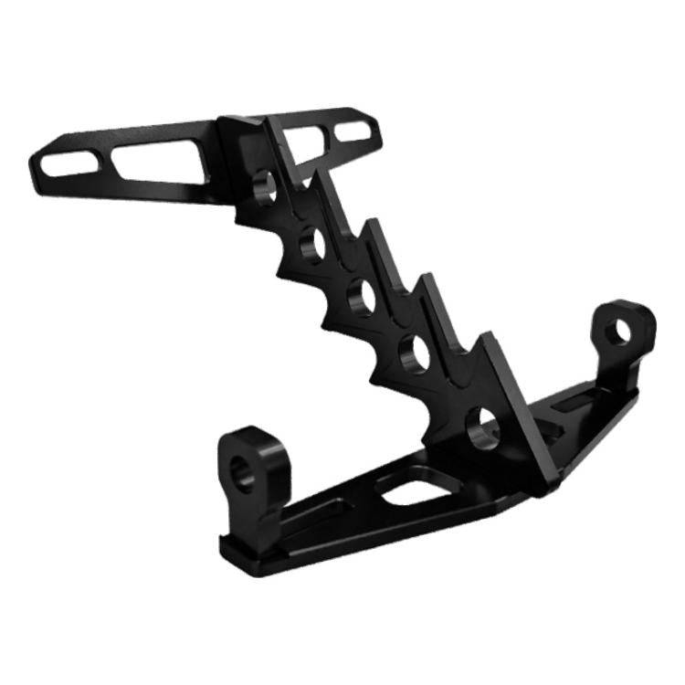 Cpj-006 Universal Aluminum Alloy Fishbone License Plate Frame License Plate Drag(Black)
