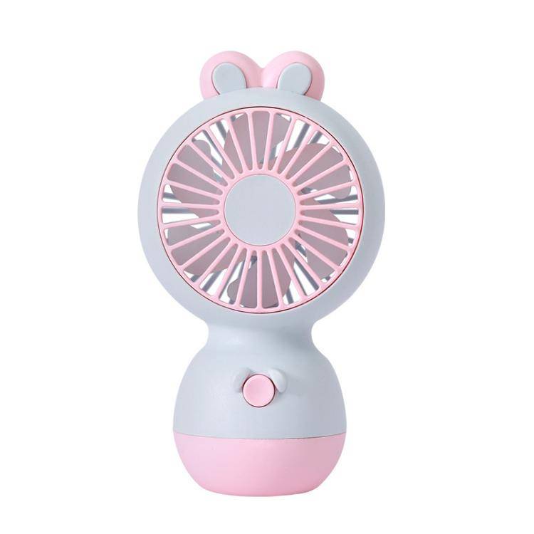 Cute Cartoon Rabbit Desktop Fan Children Summer Cool Gifts Handheld Rechargeable Fan(Light Blue)