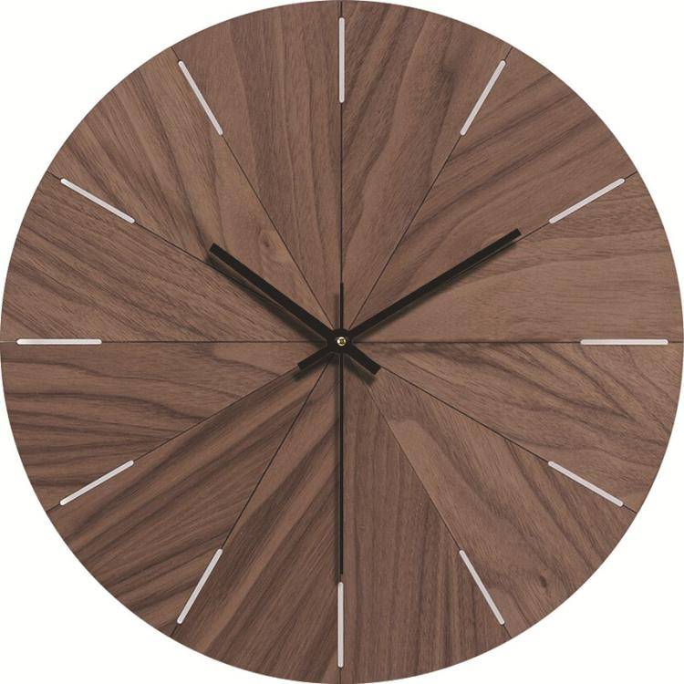 12-inch Imitation Wood Grain Texture Decorative Wall Clock Silent Quartz Clock Holiday Gift HR-CMW01