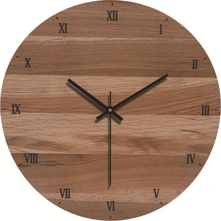 12-inch Imitation Wood Grain Texture Decorative Wall Clock Silent Quartz Clock Holiday Gift HR-CMW16