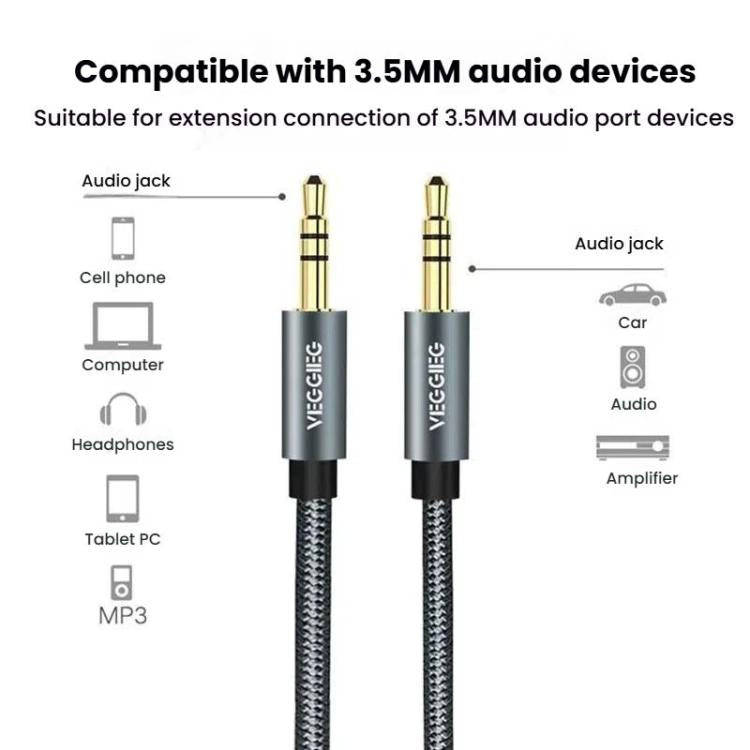 VegGieg Aux Car Audio Cable 3.5mm Male To Male Connection Cable For Phone Computer Stereo Amplifi...