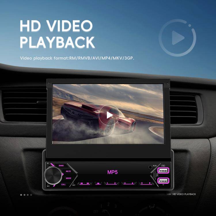 7 inch Universal Manual Retractable Screen Car MP5 Player Car Center Control All-in-One Wired Car...