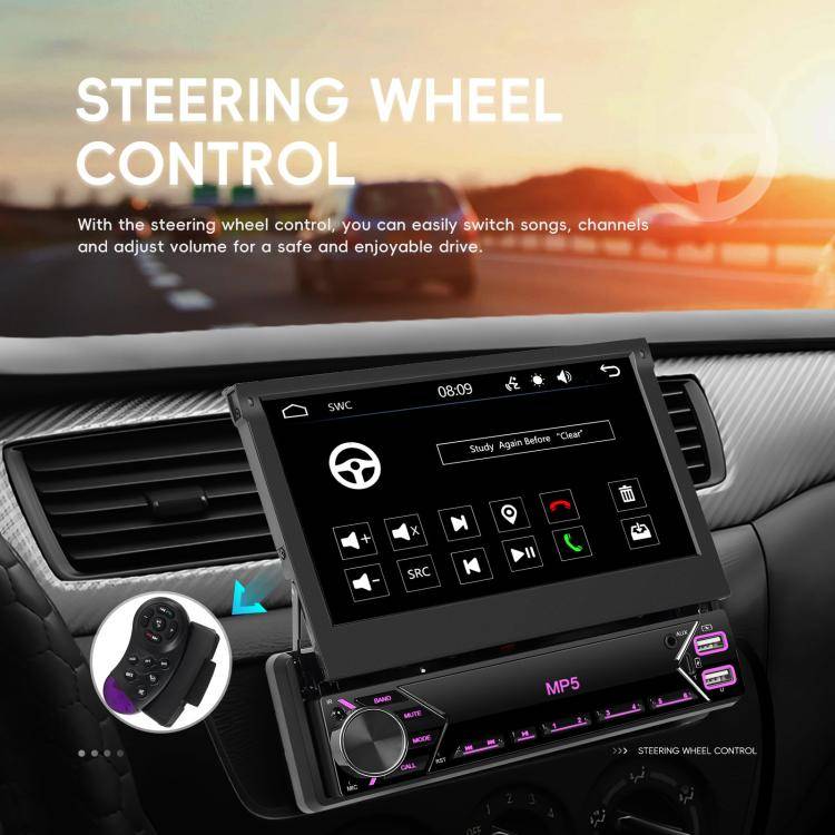 7 inch Universal Manual Retractable Screen Car MP5 Player Car Center Control All-in-One Wired Car...