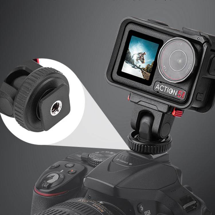 For Osmo Action 3 / 4 / 5 Pro Flymile AC5003 Magnetic Head Quick Release Base(Black)